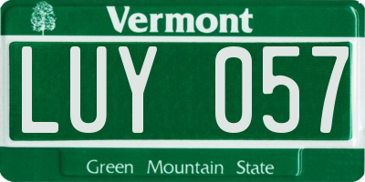 VT license plate LUY057