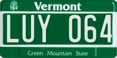 VT license plate LUY064