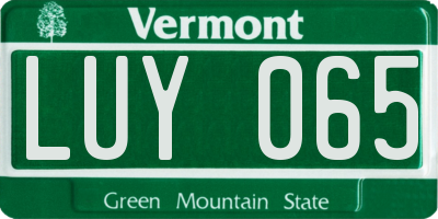 VT license plate LUY065