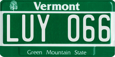 VT license plate LUY066