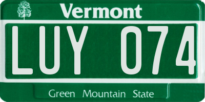 VT license plate LUY074