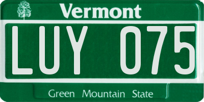 VT license plate LUY075
