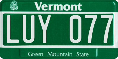 VT license plate LUY077