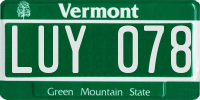 VT license plate LUY078