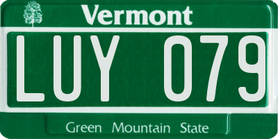 VT license plate LUY079