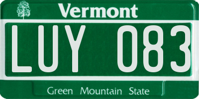 VT license plate LUY083