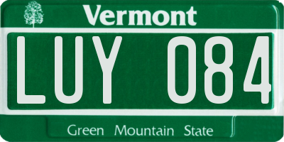 VT license plate LUY084