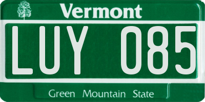 VT license plate LUY085