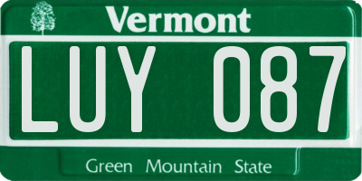VT license plate LUY087