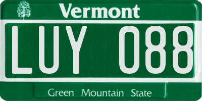 VT license plate LUY088
