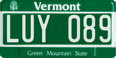 VT license plate LUY089