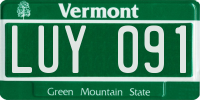 VT license plate LUY091