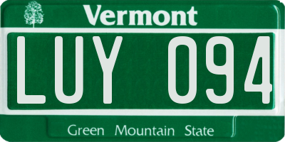 VT license plate LUY094
