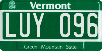 VT license plate LUY096