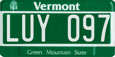 VT license plate LUY097