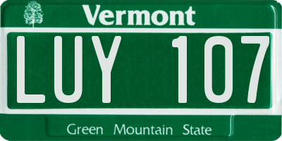 VT license plate LUY107