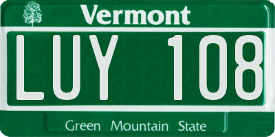 VT license plate LUY108