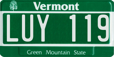 VT license plate LUY119