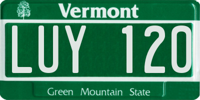 VT license plate LUY120