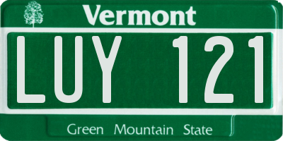 VT license plate LUY121