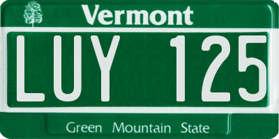 VT license plate LUY125