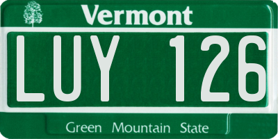 VT license plate LUY126