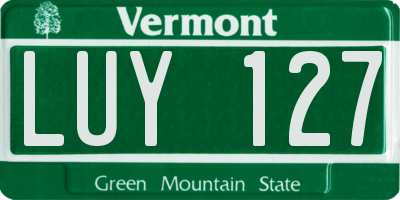 VT license plate LUY127