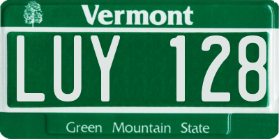 VT license plate LUY128