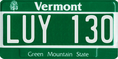 VT license plate LUY130