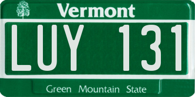 VT license plate LUY131