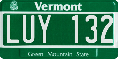 VT license plate LUY132