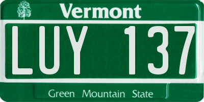VT license plate LUY137