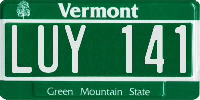 VT license plate LUY141