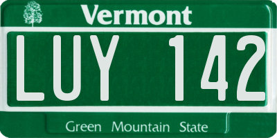 VT license plate LUY142