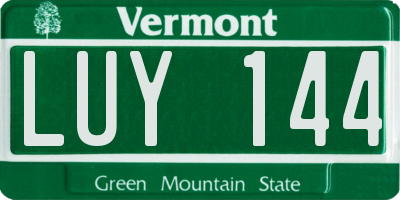 VT license plate LUY144