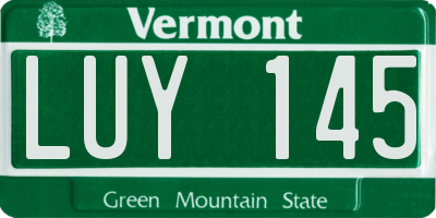 VT license plate LUY145