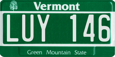 VT license plate LUY146