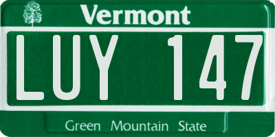 VT license plate LUY147
