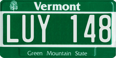 VT license plate LUY148