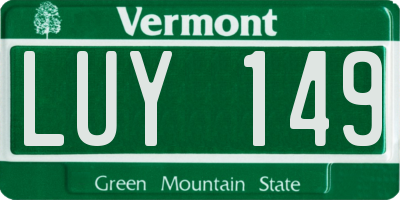 VT license plate LUY149