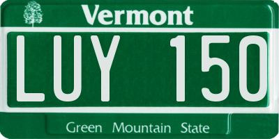 VT license plate LUY150