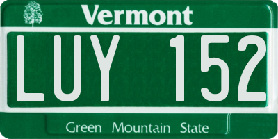 VT license plate LUY152