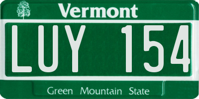 VT license plate LUY154