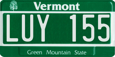VT license plate LUY155