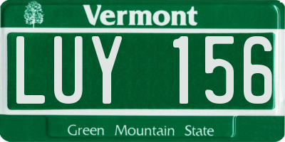 VT license plate LUY156