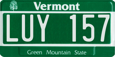 VT license plate LUY157