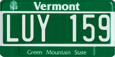 VT license plate LUY159
