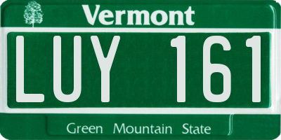 VT license plate LUY161