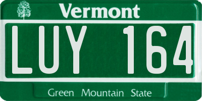 VT license plate LUY164