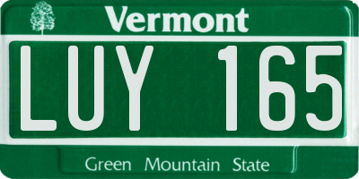 VT license plate LUY165